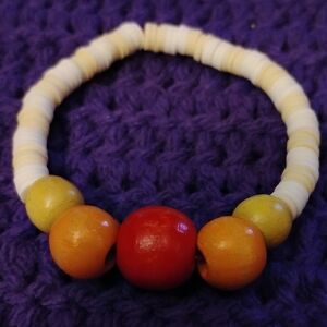 Vibrant Red and Orange Beaded Jewelry Bracelet
